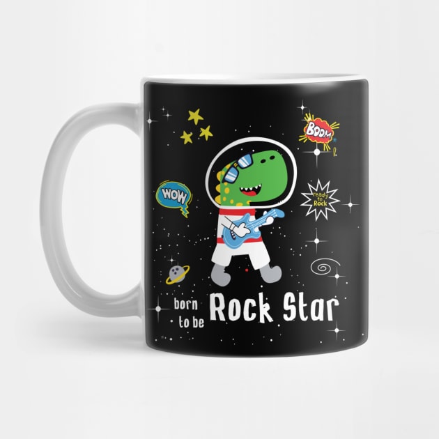 dino rock star astronaut by Mako Design 